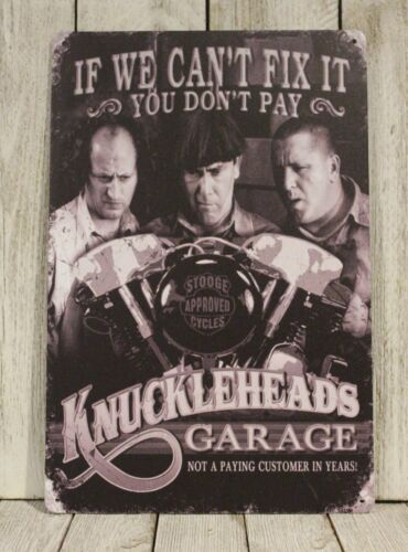 Auto Repair Shop In - Panneau en métal Knuckleheads Garage, 3